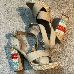 Women's Beige Platform Sandals